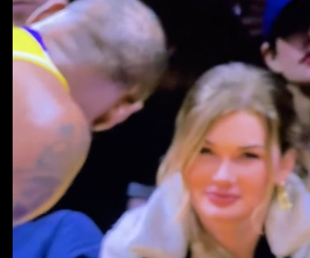 Blonde Sitting Court Side Caught Lusting for Lebron!