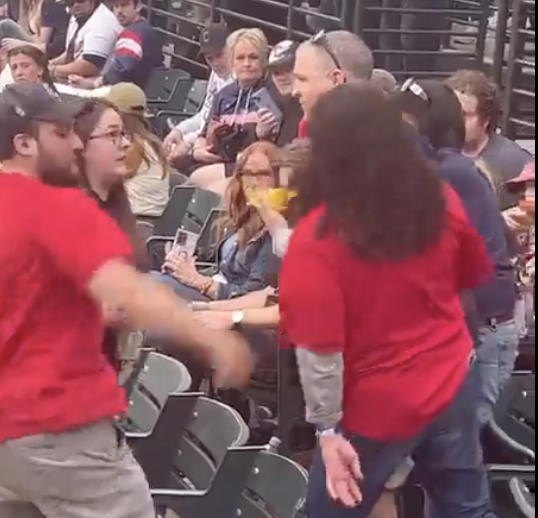Woman Gets Slapped at the Guardians vs Angels Game!