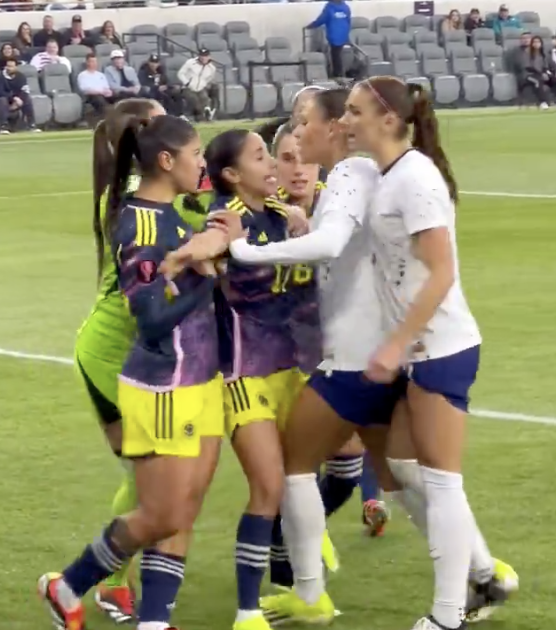 Alex Morgan Held Back During Heated Moment Against Colombia!